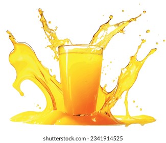 Vector realistic splash of juice or yellow water