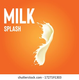 Vector realistic splash  milk concept
