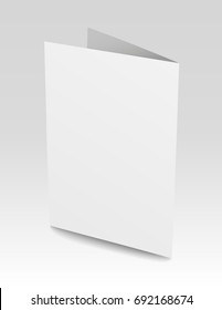 Vector realistic standing blank folded paper card 