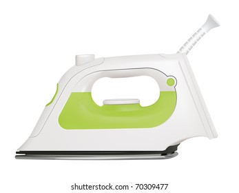 vector realistic steam iron on white background