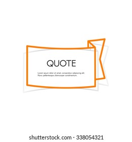 Vector realistic sticker. Quote blank template.