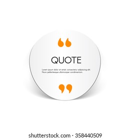 Vector realistic sticker. Quote blank template.