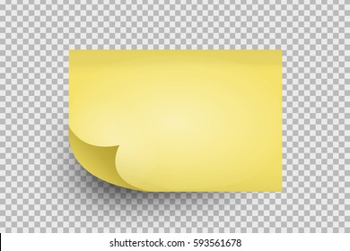 Vector realistic sticky note on the transparent background.