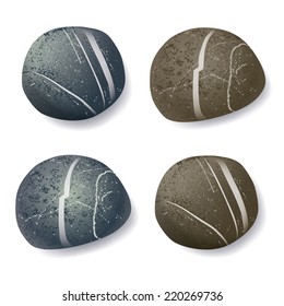 vector realistic striped pebble