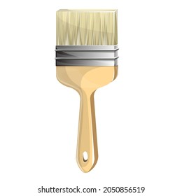 Vector realistic stylized image of paint brush isolated on white background. EPS 10. Cartoon. Concept