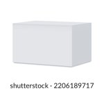 Vector realistic table, desk, box or furniture. White Mockup. Blank template. EPS10.