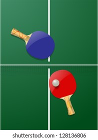 vector realistic table tennis concept, eps10 file, gradient mesh and transparency used, raster version available