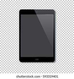 Vector realistic tablet isolated on transparent background.