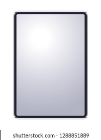 Vector realistic tablet with web camera on white background mockup