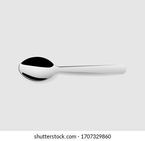 
vector, realistic teaspoon, on a gray background with a shadow (3d)