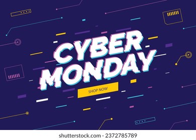 vector realistic technological cyber monday sale design