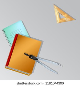 Vector realistic template. Stationery on the background. Ready for your design