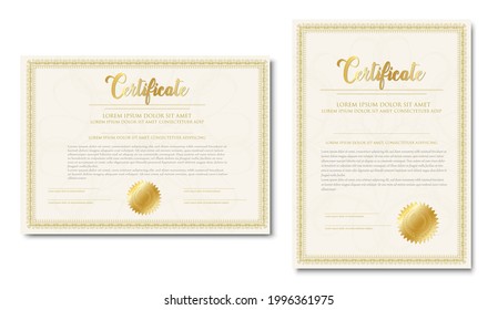 Vector realistic template  of two certificates.