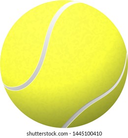 Vector realistic tennis ball closeup isolated on white background. Design template in EPS10.