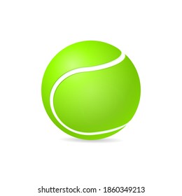 Vector realistic tennis ball  isolated on white background. Sport equipment icon. 