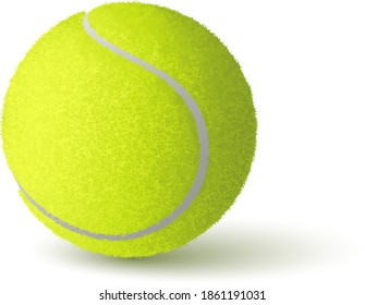 Vector realistic tennis ball isolated on white background. RGB. Global colors