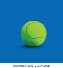 Vector realistic tennis ball with shadow on transparent background. Every element is separated, fully editable and can be easy rearranged to your own design.