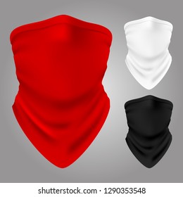 Vector realistic textile balaclavas of collection isolated