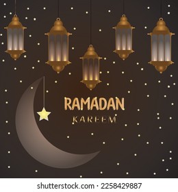 vector realistic three-dimensional ramadan kareem illustration