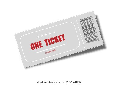 Vector realistic ticket, designed for one person. Cinema or theater or concert ticket