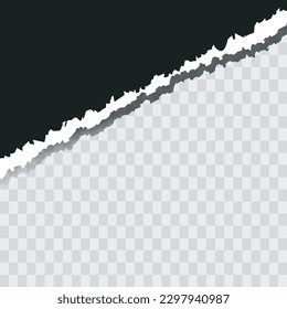 Vector realistic torn hole in paper with shadow