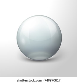 Vector realistic transparent ball, on white background.