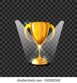 Vector realistic trophy award on transparent background.