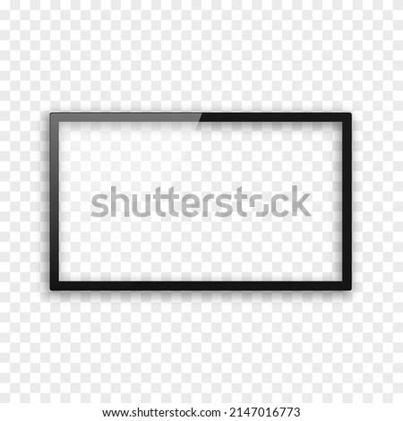 Vector realistic TV mockup. PNG TV with blank screen. Wall panel with transparent screen. Screen resolution 2k, 4k, 6k.