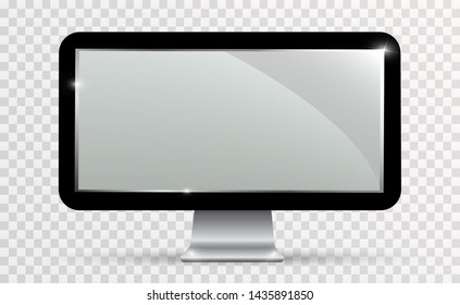 
Vector realistic TV screen. Modern stylish LCD panel. Large display of a computer monitor. Vector illustration