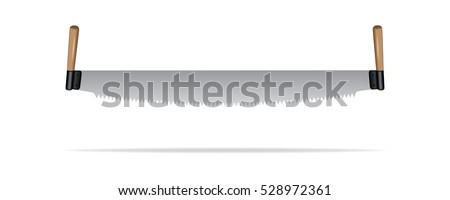 Vector realistic two-man saw isolated on white background.  