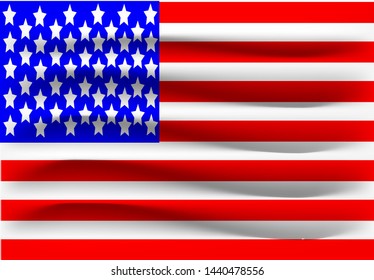 Vector of realistic USA flag ilustration template. Beauty and elegant with simple design. Eps 10.