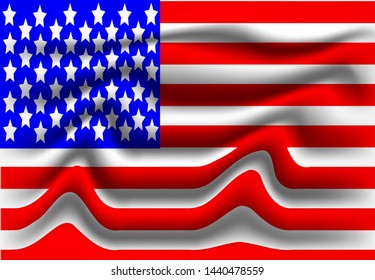 Vector of realistic USA flag ilustration template. Beauty and elegant with simple design. Eps 10.