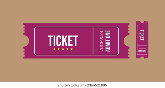 Vector realistic vintage tickets movie, admission coupon design, Cinema coupon for festivals, event, theater, concert, play. Vector illustration isolated
