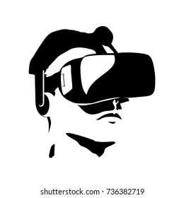 Vector realistic virtual reality glasses. Head-mounted display, Oculus rift virtual reality headset, glasses. Vector illustration. eps 10