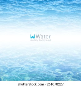 vector realistic water background in blue color