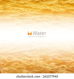 vector realistic water background in gold color
