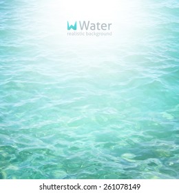 vector realistic water background in turquoise color