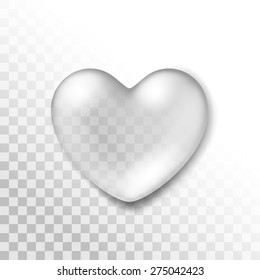 La caída del corazón hídrico realista del vector aislada en un fondo transparente