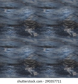 Vector realistic water texture. Seamless pattern to use as a background for websites or other media. Seamless tile to make endless water surface texture.