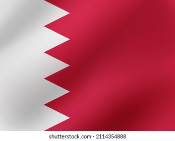 Vector Realistic Wavy Illustration Of Bahrain Flag Design
