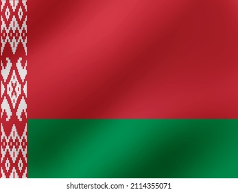 Ilustración ondulada Realista Vector Del Diseño De La Bandera De Bielorrusia
