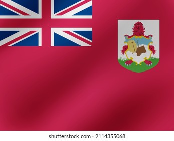 Vector Realistic Wavy Illustration Of Bermuda Flag Design
