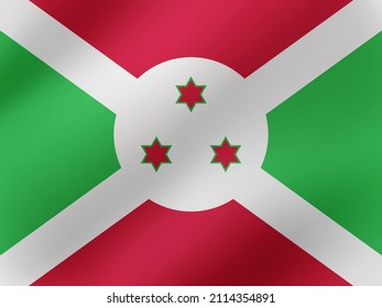 Vector Realistic Wavy Illustration Of Burundi Flag Design
