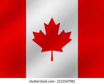 Vektorrealistische Illustration der kanadischen Flagge
