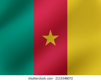 Vector Realistic Wavy Illustration Of Caneroon Flag Design
