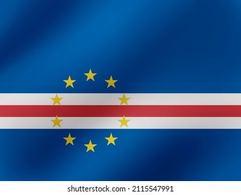 Vector Realistic Wavy Illustration Of Cape Verde Flag Design
