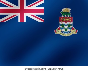 Vector Realistic Wavy Illustration Of Cayman Island Flag Design
