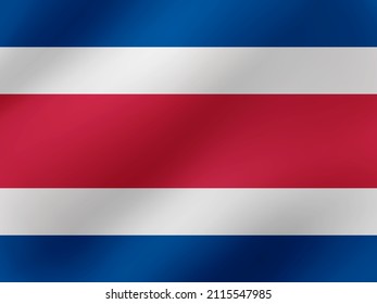 Vector Realistic Wavy Illustration Of Costa Rica Flag Design
