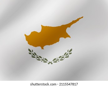 Vector Realistic Wavy Illustration Of Cyprus Flag Design
