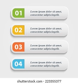 Vector  realistic Web buttons,banner,infographic  with numbers